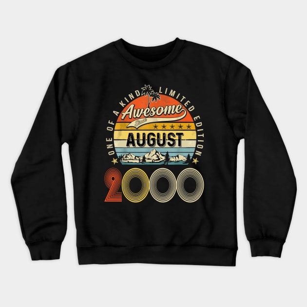 Awesome Since August 2000 Vintage 23rd Birthday Crewneck Sweatshirt by Ripke Jesus